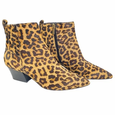 Franco Sarto Luca Leopardo Botines Marrón Mujer Talla 7 Punta Estampado Animal Foto 1 de 4