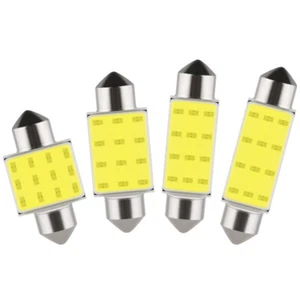 50pcs White 31/36/39/42mm COB Festoon LED Lights Dome Map License Interior Bulbs - Picture 1 of 11