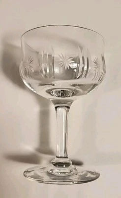 Set Of 6 Cordial Liquor Crystal Cut Stemmed Glasses Vintage 1920's - Image 1 of 4