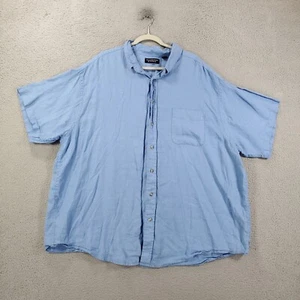 Roundtree And Yorke Linen Shirt Mens 3XB Blue 100% Linen Button Up Big 3X - Picture 1 of 7