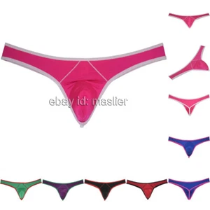 Herren Surround Tanga Ausbuchtung Unterwäsche Eis Seide T-Back Hipster String Tangas - Bild 1 von 13