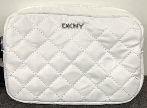 DKNY WOMENS OPTIC WHITE QUILTED BELT FANNY PACK CROSSBODY BAG NEW M/L AUTHENTIC - Picture 1 of 6