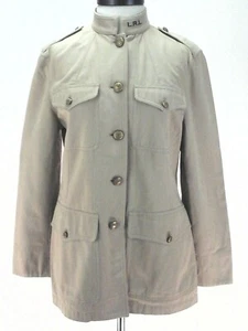 Chaqueta militar Lauren Ralph Lauren LRL safari botones con logotipo beige para mujer 10 $250 - Imagen 1 de 8