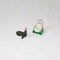 10 Pcs Green Turtle Clay Animal Dollhouse Miniature Figurine Size 1:12 Handmade