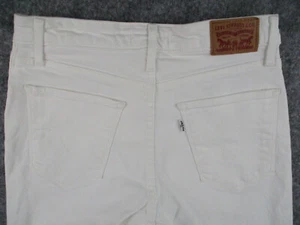 Levis 721 Jeans Womens 28 White Denim Skinny Ankle High Rise Light Wash 28x26 - Picture 1 of 19