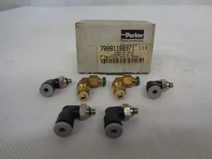 LOT OF 6 NEW PARKER FLUID CONNECTORS ELBOWS - Picture 1 of 2