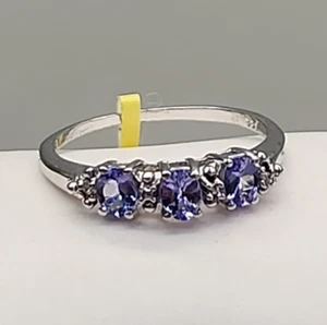 Purple Ring STS Lab Created Tanzanite 925 Sterling Silver JTV Sz 6 - Picture 1 of 9