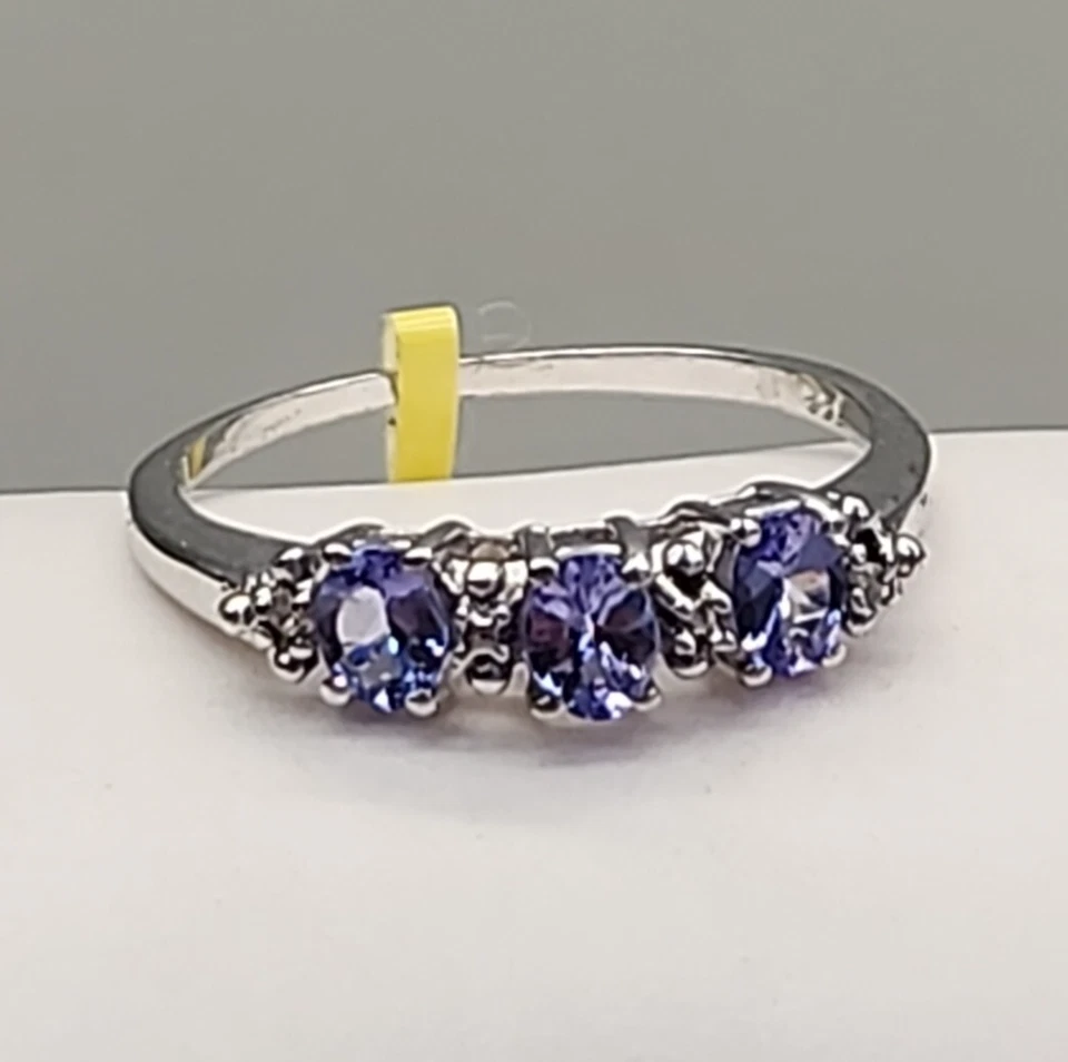 Purple Ring STS Lab Created Tanzanite 925 Sterling Silver JTV Sz 6 - Image 1 of 4