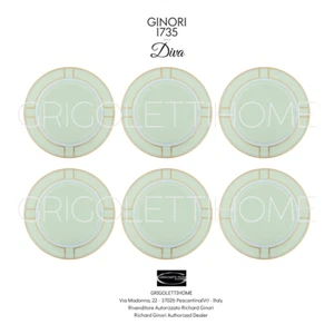 Richard Ginori - Diva Verde - Set 6 Piatti Dessert cm 20 - Rivenditore - Imagen 1 de 7