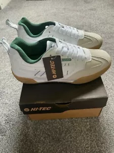 HI TEC Squash Shoes Classic Trainers Lace-up Lightweight White/Green UK 6 - Picture 1 of 11