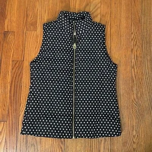 Michael Michael Kors Black & White Polka Dot Puffer Vest Size Small - Picture 1 of 7