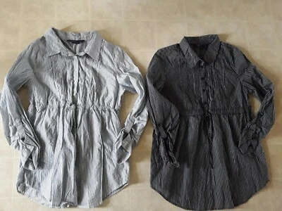 Miley Cyrus  Tunic Top Size XL Pin tucks Belt Button Front Lot of 2 - Image 1 of 4