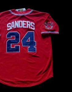 Deion Sanders Atlanta Braves Jersey 1992 World Series Patch Stitched New ๐ - Picture 1 of 4