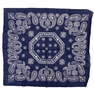 "Bandana vintage de cachemira occidental color azul rápido con tronco de elefante 21""x23,5" - Imagen 1 de 6