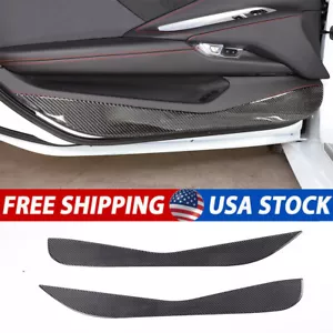 Soft Carbon Fiber Door Panel Trim Anti Kick Sticker For Corvette C8 2020-23 US - Foto 1 di 11