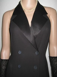ROMAN ORIGINALS vintage langes Abendkleid schwarz Satinkragen, 34/36 - Bild 1 von 16