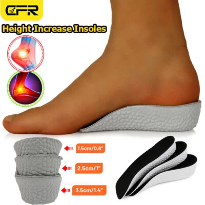 Plantillas de zapatos Inserciones Almohadilla Invisible Aumento de altura Elevación del talón Más alto Hombres Mujeres Foto 1 de 4