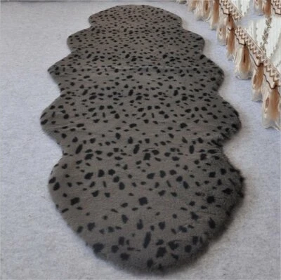 Alfombra de piel sintética de conejo alfombras de área alfombra dormitorio sala alfombras peludas lavables Foto 1 de 4