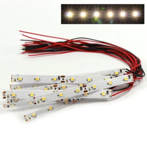 10pcs Prewired Warm White 6 LEDs Strip SMD 3528 LEDs Light Self-adhesive 10cm - Picture 1 of 6