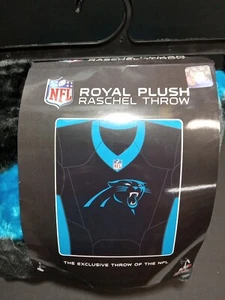 NFL Carolina Panthers Throw 50" x 60" Royal Plush Raschel Blanket One Size New - Picture 1 of 5