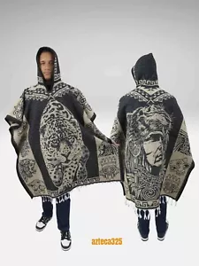 Mexikanischer Poncho Jaguar Poncho mit Kapuze | Authentisches mexikanisches Design | Premium Acryl - Bild 1 von 9
