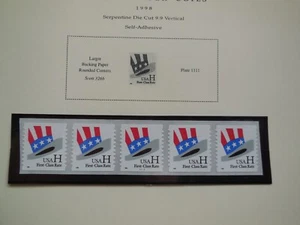 #3266 33c H Rate Uncle Sam's Hat PNC5 #1111 MNH OG VF - Picture 1 of 1