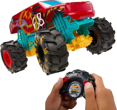HOT WHEELS R/C Monster Trucks 1:15 Scale HW Demo Derby, Remote-Control Toy NEW - Image 1 of 4