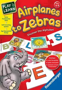 NEW RAVENSBURGER AIRPLANES ZEBRAS KIDS LEARN THE ALPHABET EDUCATION CARDS - Bild 1 von 3