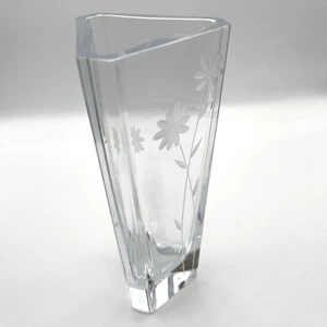 MIKASA 3 Sided Heavy Crystal Etched Bud Vase 8 1/2" Tall, Wildflower… Slovenia - Picture 1 of 11