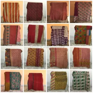 Indian Vintage Decorative Kantha Quilt Quilts Bedspreads Coverlet Blanket Throw - Picture 1 of 35