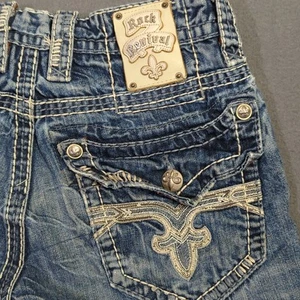 Rock Revival Jeans Men's 30x34 Blue Clive Boot Flap Pocket Denim - Picture 1 of 16