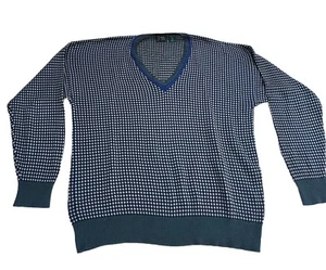 Maglione Bobby Jones Tg XL Nero 100% Cotone Golf Scollo V Pullover Vintage - Foto 1 di 8