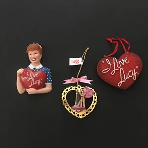 I Love Lucy Christmas Ornaments Ceramic Set Harpo, Heart, Icon Collectibles - Picture 1 of 22