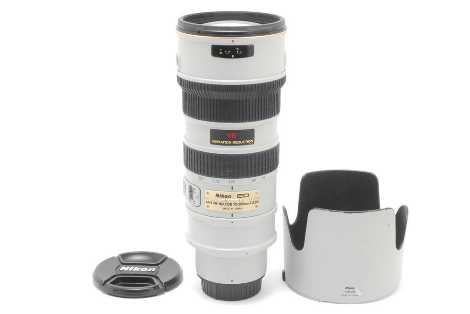 【NEAR MINT】NIKON AF-S VR NIKKOR ED 70-200mm f/2.8G SWM IF LIGHT GREY From Japan - Image 1 of 4