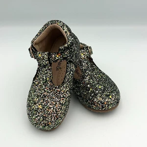 Gold Sparkle Shoes Glitter Christmas Holiday Dress Party A Bear Co Toddler Sz 7 - Picture 1 of 11