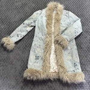 Abrigo De Colección Wilsons Cuero Máxima Penny Lane Mujer L Cuero Floral Borde de Piel Y2K - Imagen 1 de 12