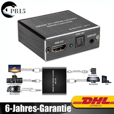 HDMI Stereo Audio Extractor Converter 4K * 2K HDMI to HDMI + Optical SPDIF 3.5mm - Bild 1 von 4