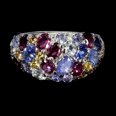 925 Sterling Silber Ring Oval Tanzanite Natürlicher Edelstein Schmuck Größe - Bild 1 von 4
