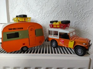 BARLUX FIAT CAMPAGNOLA with Caravan - Vintage 1:25 Scale , Made in Italy RARE - Foto 1 di 7