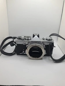 Olympus OM-1 35mm Camera Body Chrome With Olympus Strap And Cover Free Shipping - Picture 1 of 15