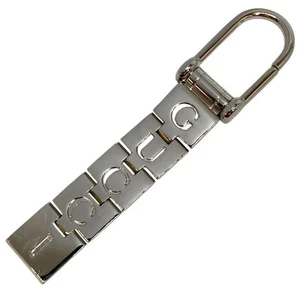 GUCCI Keychain Charm Bag Charm Belt Link Motif Logo Metal Silver  - Picture 1 of 10