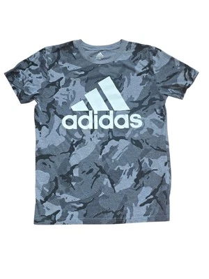 Для мальчиков Adidas серый камуфляж SS футболка; большой (14/16); EUC - Изображение 1 из 3