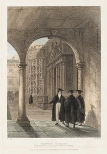 KEUX (*1812) nach BELL (18.Jhd), Trinity College Arkadengang,  1837, Sst. - Bild 1 von 5