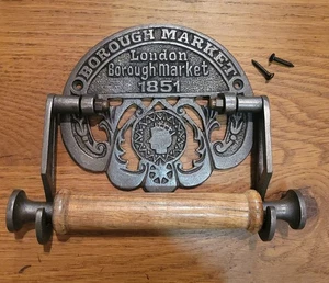 Cast Iron Antique Style Wall Mounted BOROUGH MARKET Toilet Roll Holder - London - Picture 1 of 6