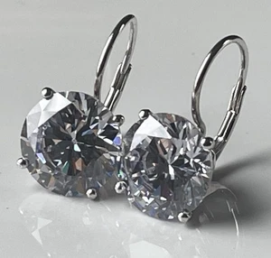 13,00 ct. t.w. Runde CZ Ohrhänger in Sterlingsilber brandneu in Box - Bild 1 von 10