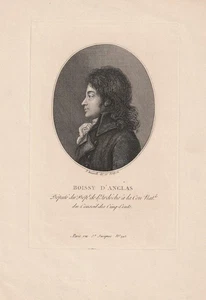c1790 Boissy dAnglas Französische Revolution France Kupferstich-Porträt - Picture 1 of 1