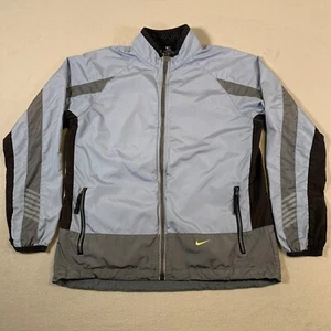 Vintage Nike Jacket Womens Medium Blue Full Zip Windbreaker Track Run 90s 2000s - Picture 1 of 20