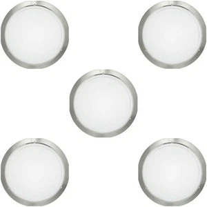 5 x Eglo 83162 'Planet1' Circular Ceiling Light Fittings E27 Satin Nickel - Picture 1 of 3