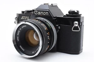 Canon AV-1 SLR 35mm Film Camera Black+ FD 50mm f/1.8 Lens 【Read】From Japan - Picture 1 of 12
