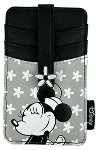Billetera Tarjeta Disney Minnie Mouse, Blanco y Negro, Flor, Bloqueo RFID, Ventana ID - Imagen 1 de 7